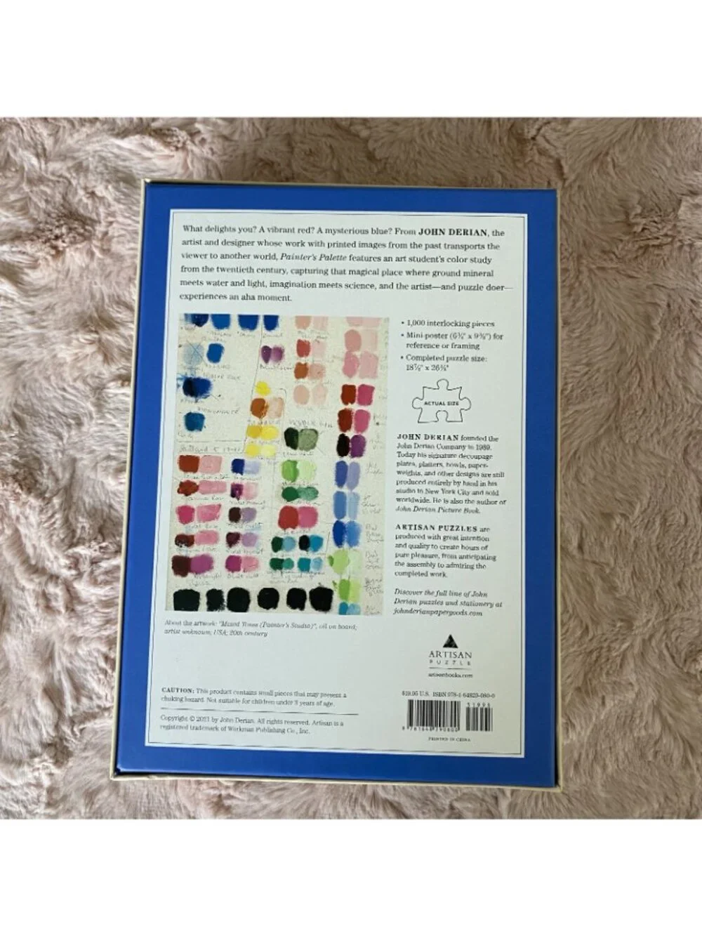 COMPLETE John Derian Painter's Palette 1,000-Piece Puzzle Artisan 18x26
